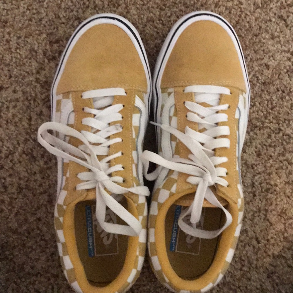 Yellow checkered old skool vans